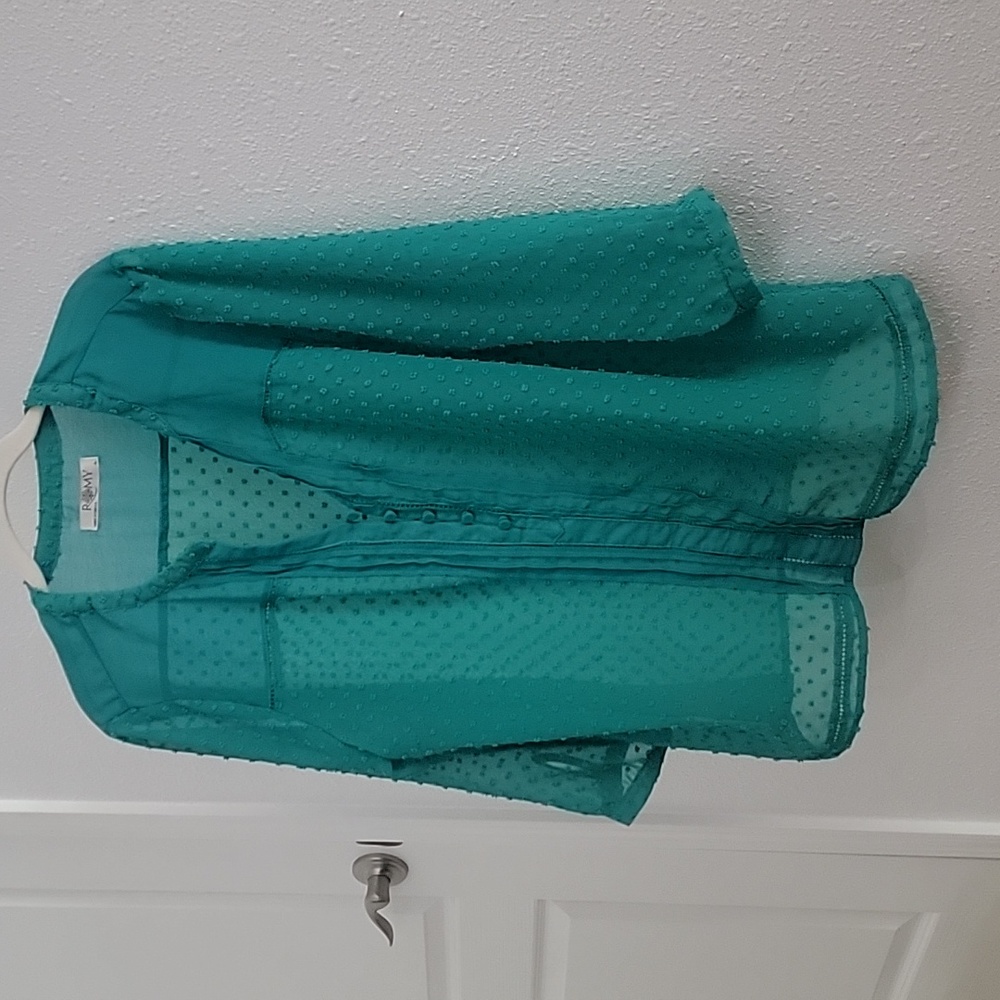 Emerald Green Sheer blouse